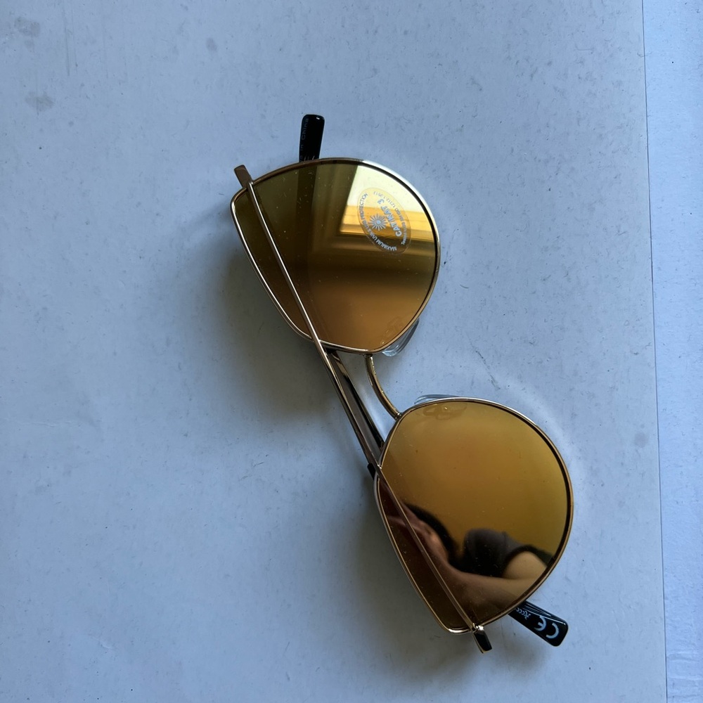 Accessorize Gold-Tinted Cat-Eye Sunglasses (UV Protection - Cat 3)